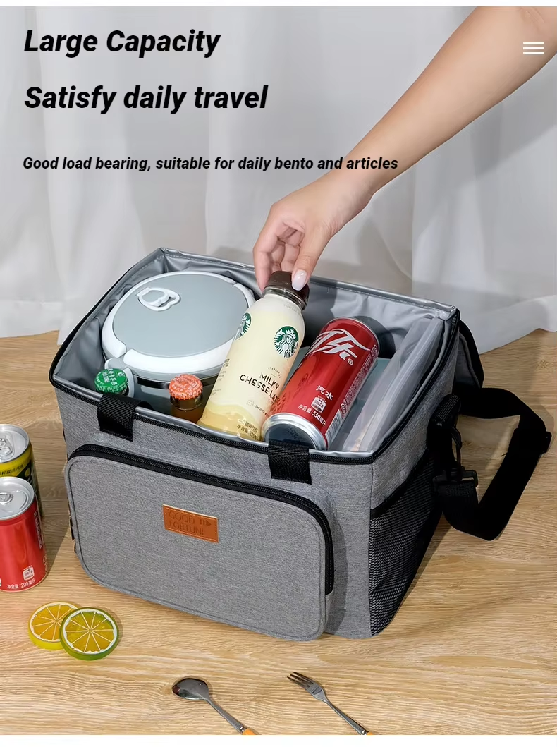 For Thickened Large Capacity Portable Picnic Leather Outdoor Car Ice Waterproof Shoulder Crossbody Insulation Bag