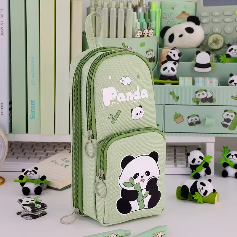 3 Layer Multi-Functional Large Capacity Dirt Resistant Student Appearance Level Small Bag Panda Pen Bag