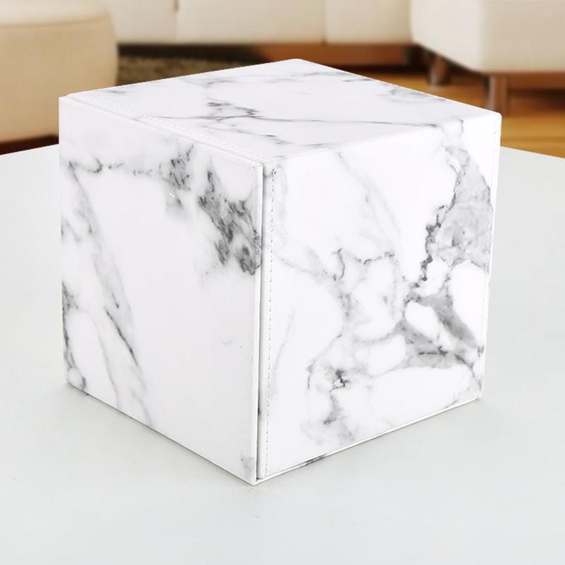 PU Leather Towel Box Marble Cube Toilet Paper Handle Towel Dispenser