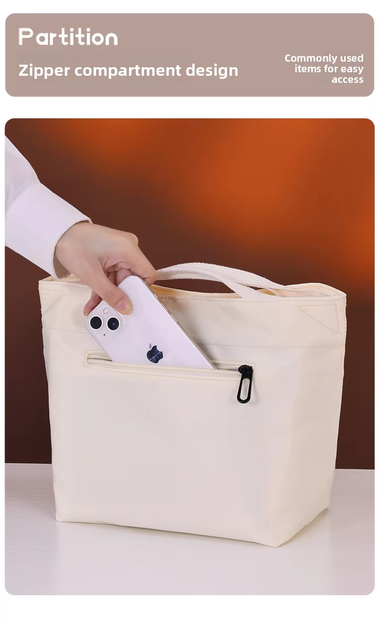 Portable Durable Eco-Friendly Oxford Lunch Box and Cooler Bag with Zipper Closure for 2 Persons Outdoor Use and Picnics