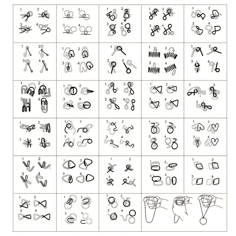 30Pcs Metal Brain Teaser Puzzles Set, Disentanglement IQ Toys for Kids and Adults