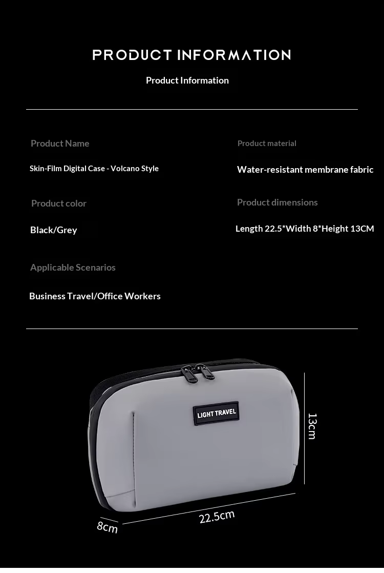 High Quality PU Leather Tech Organizer Power Bank Cable OEM ODM Waterproof Business Travel Storage Bag