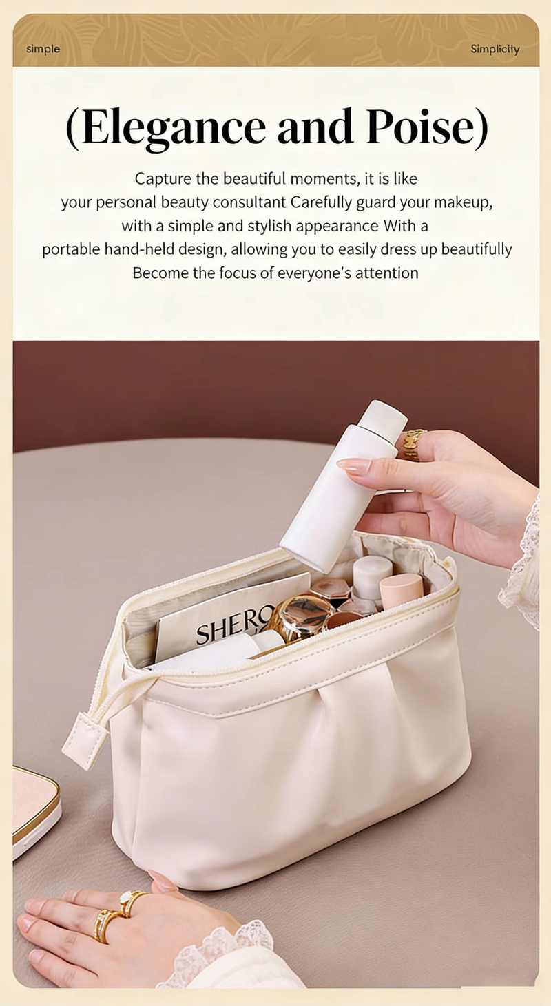 PU Womans Waterproof Multifunctional Storage Pouch Advanced Large Capacity Pouch Elegant Fashionable Hand Pouch