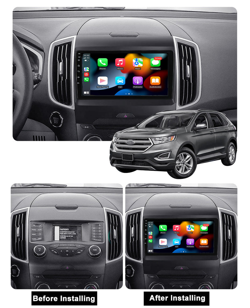 RoverOne Car Stereo Radio Bluetooth CarPlay GPS Navigation for Ford Edge 2 2015 - 2018