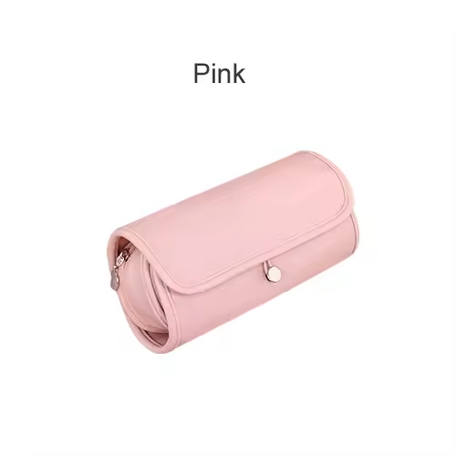 Gaohe New Product Fashion High-Value Open Leather Makeup Brush Storage Bag Multi-Functional Foldable Portable Professional