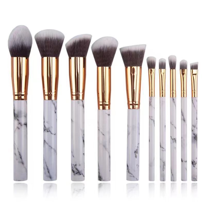 10Pcs Professional Makeup Brush Set Foundation Powder Contour Eyeshadow Synthetic Hair Face Eye Make Up Brush Kit Tools