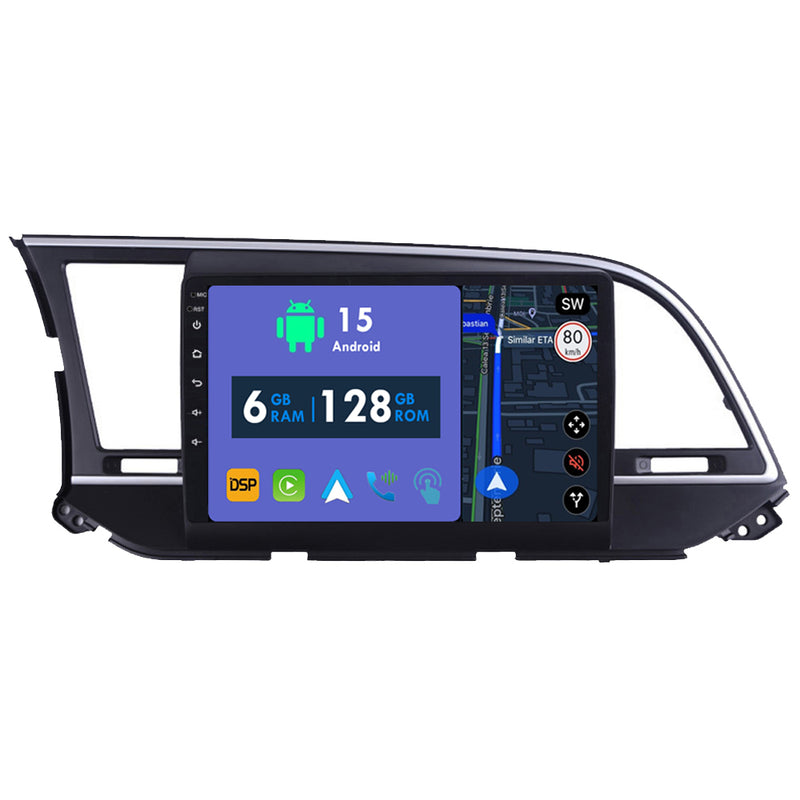 RoverOne Car Stereo Radio Bluetooth CarPlay GPS Navigation for Hyundai Elantra 6 2016 - 2018
