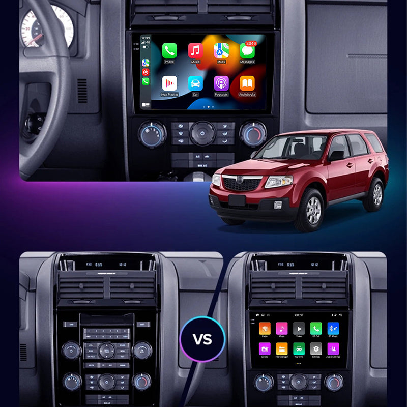 RoverOne Car Stereo Radio Bluetooth CarPlay GPS Navigation for Ford Escape For Mercury Mariner 2 2007 - 2012