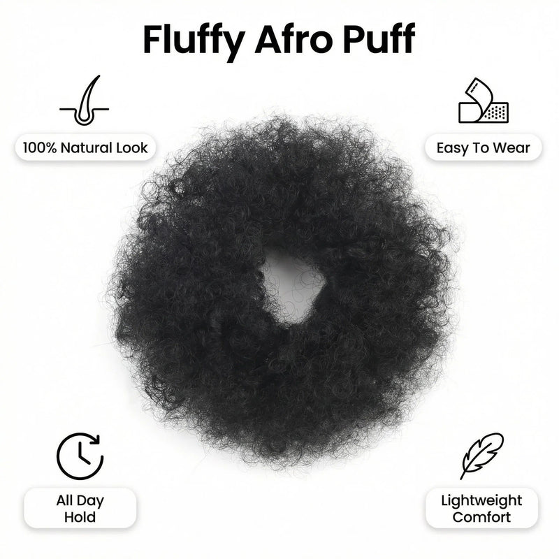 Afro Puff Hair Bun - Large Volume Synthetic Hair Scrunchie (18cm/8cm)2PCS）