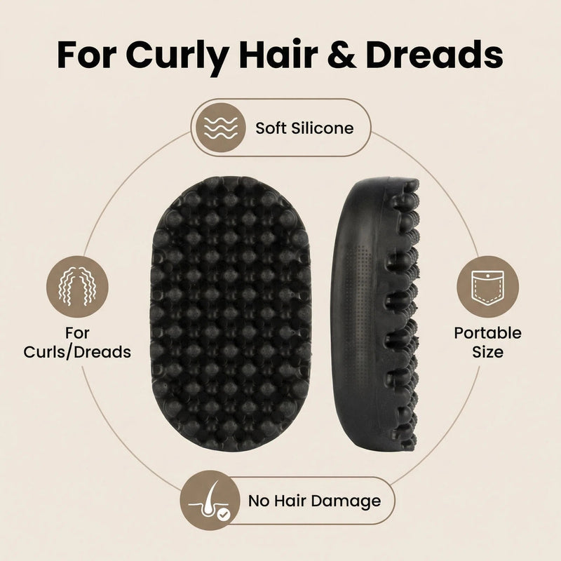 Silicone Detangling Comb for Curly Hair – Portable Wide Tooth Curl Comb for Dreadlocks & Natural Hair
