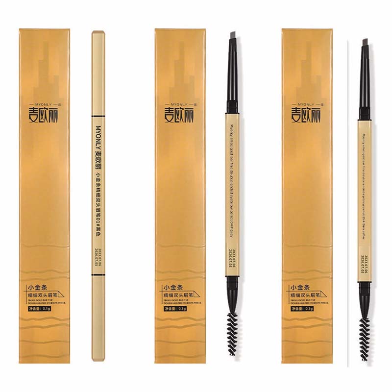 3 double headed eyebrow pencils, extremely fine, easy to color, three-dimensional, long-lasting, non smudging makeup triangle head eyebrow pencil