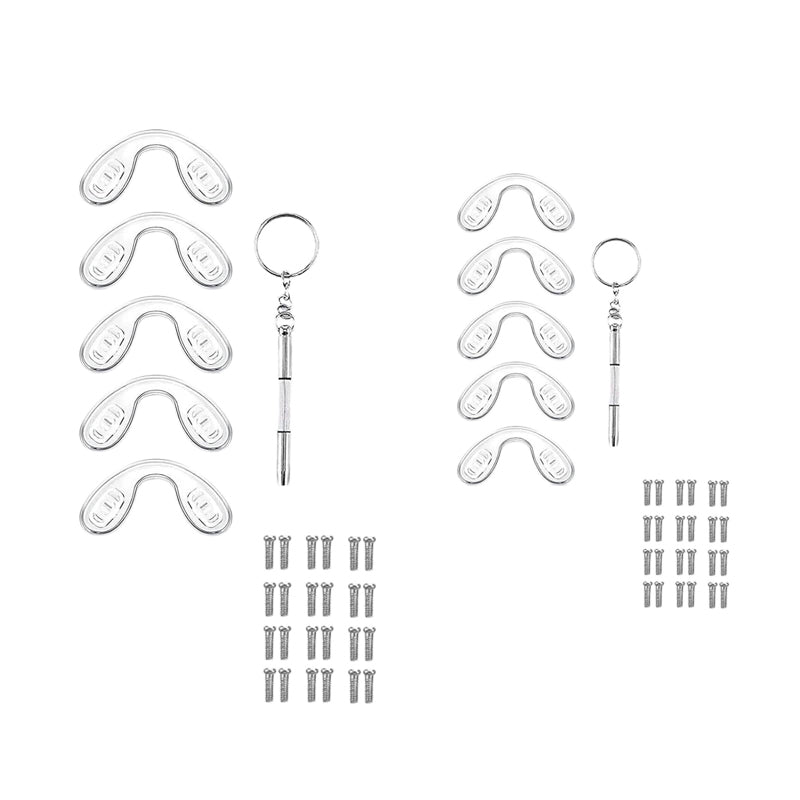 Kids Glasses Nose Pads, 5Pairs Large + 5Pairs Small Silicone Repair Kit