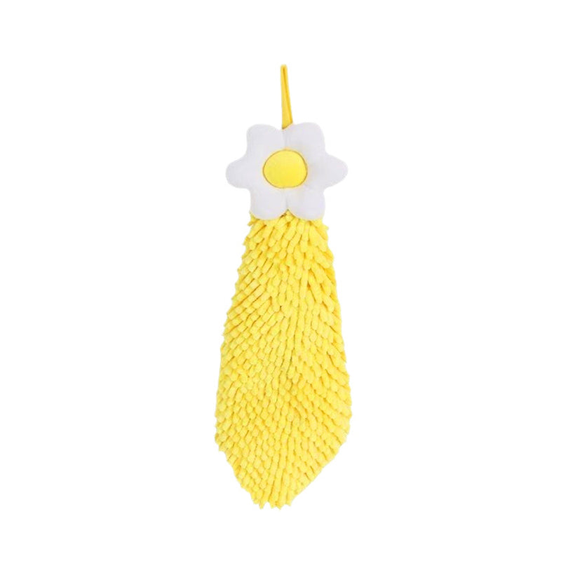 Cute Flower Hand Towel, Ultra-Soft Chenille Hanging Hand Drying Cloth - I PCS