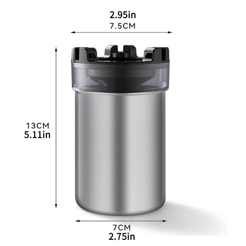 Stainless Steel Windproof Ashtray – Sealed Lid with Water Tray for Odor Control