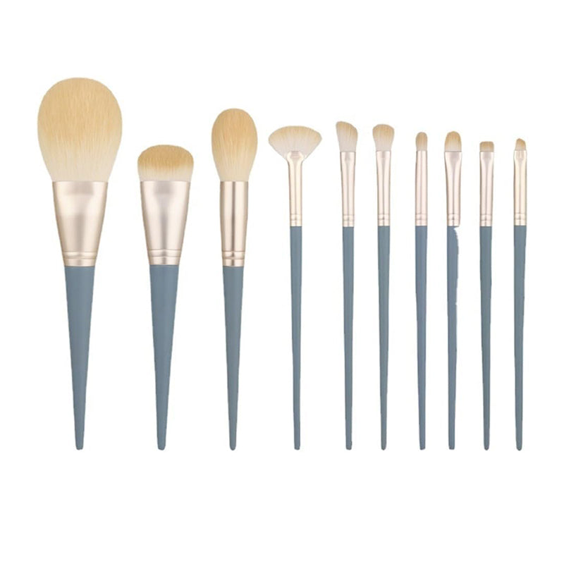 10-Piece Makeup Brush Set – Soft Synthetic Face & Eye Brushes with Travel Pouch