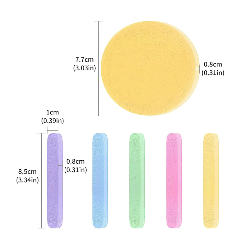 100Pcs Compressed Facial Sponges | Mixed Color Cleansing & Makeup Remover Pads