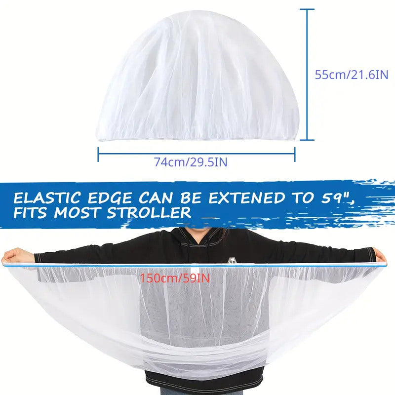 Universal Baby Mosquito Net – Fine Mesh for Strollers, Cots & Moses Baskets
