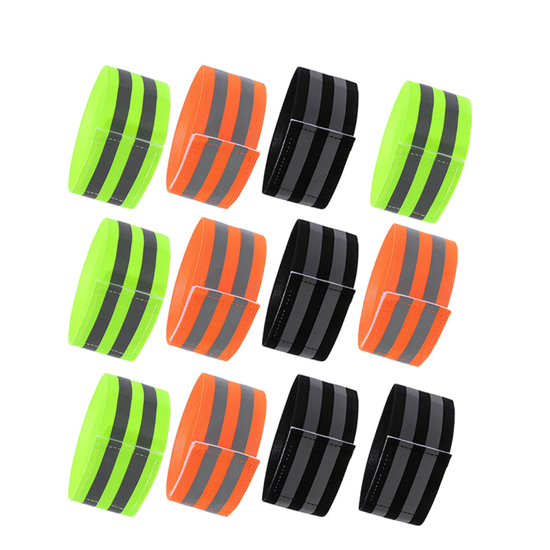 12Pcs Reflective Bands | High Visibility Polyester Reflector Wristbands For Safety