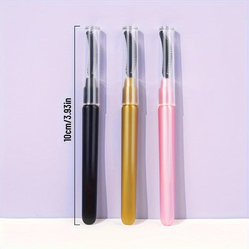 Silicone Eyelash Brushes With Caps, Portable Mascara Combing Makeup Tools