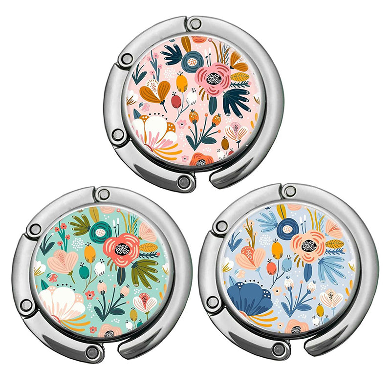 Floral Foldable Purse Hooks | Table Bag Hangers for Woman -Pastel Colors