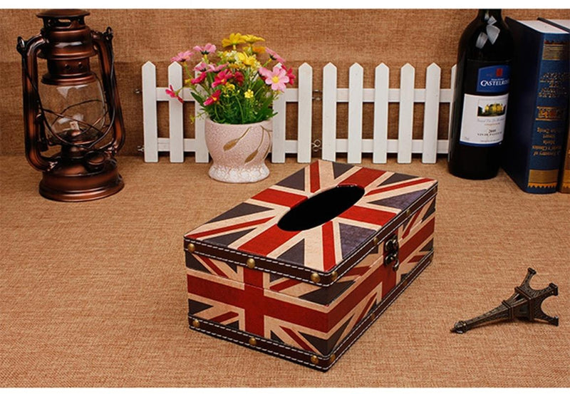 Wooden Towel Box Canvas Container