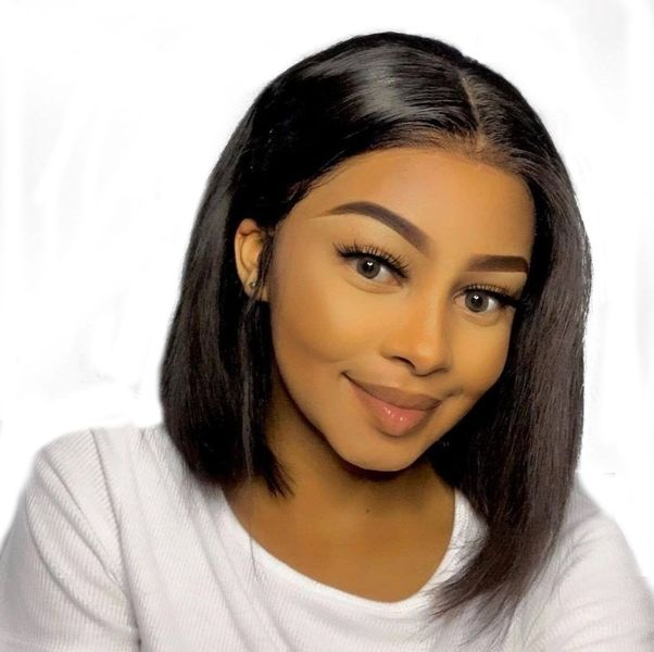 Virgin Human Hair - Glueless Peruvian Full Frontal Bob 10 Inch