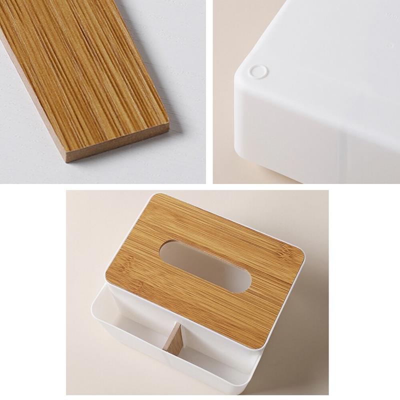 Multifunctional Bamboo Paper Towel & TV Remote Control Holder.