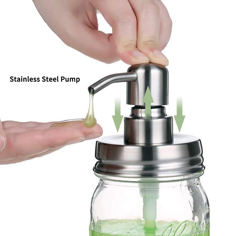 Glass Jar Soap Dispenser with Pump Classic Decor for Country House Kit