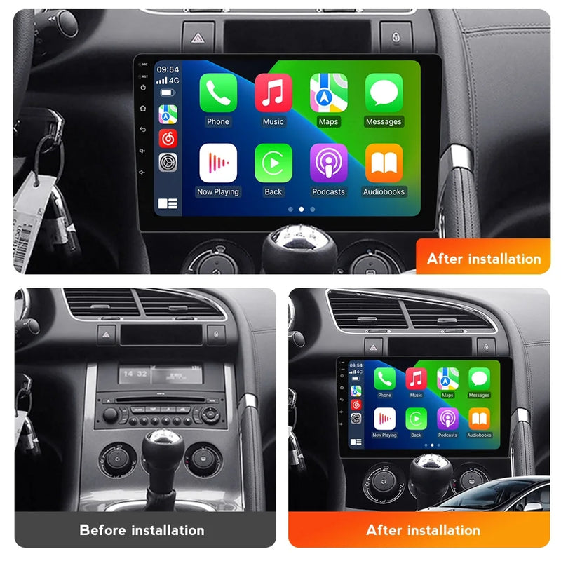 RoverOne Car Stereo Radio Bluetooth CarPlay GPS Navigation for Peugeot 3008 1 2009 - 2016