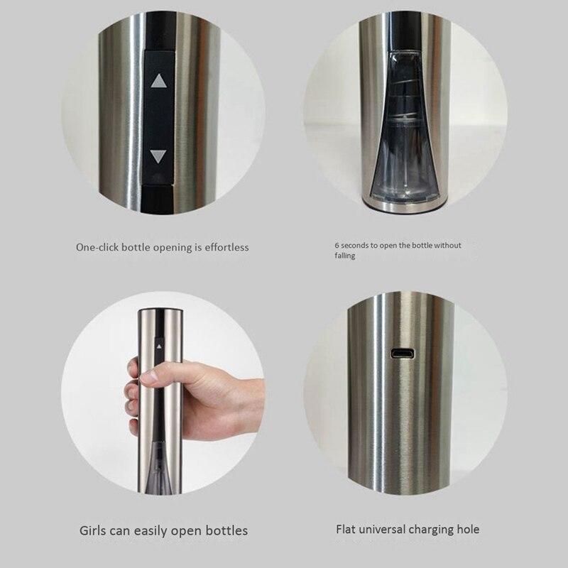 Electric Wine Bottle Opener Electric Wine Cork Opener with USB Knife B