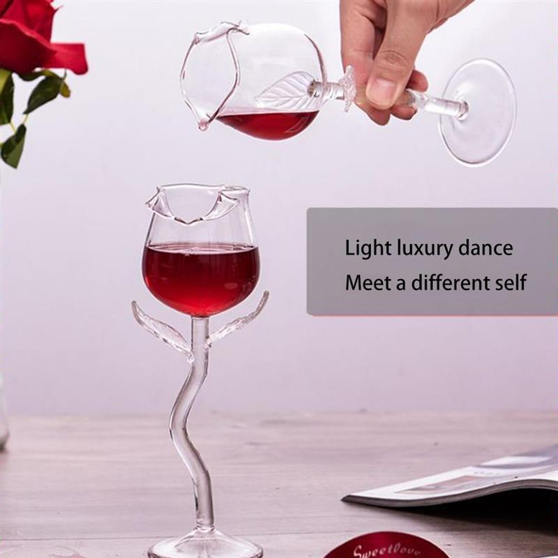 Wine Glass Rose Flower Blossom Tumbler Wire Free Red
