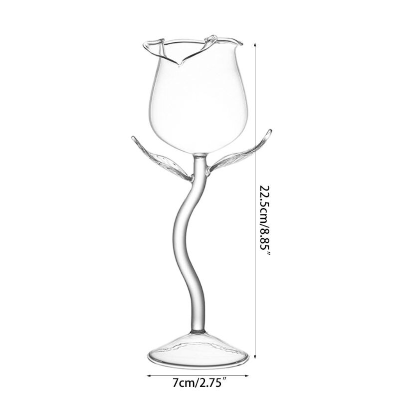 Red wine glasses 100ml rose flower