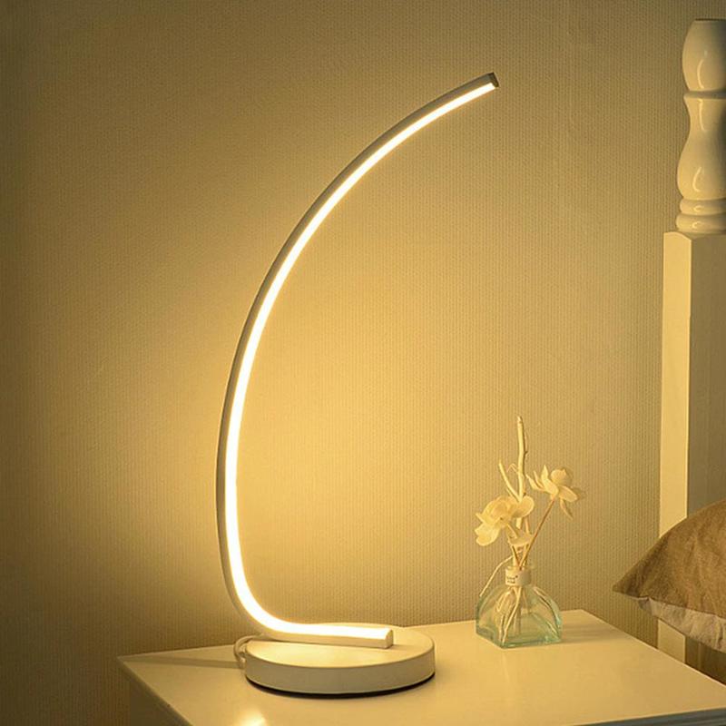 Spiral Nordic Spiral Shase Curve Shape Design Table Lamp Metal Acrylic