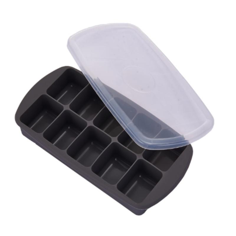 10 Mesh Ice Cube Tray with Lid Silicone Fruit Ice Cuber DIY Creative