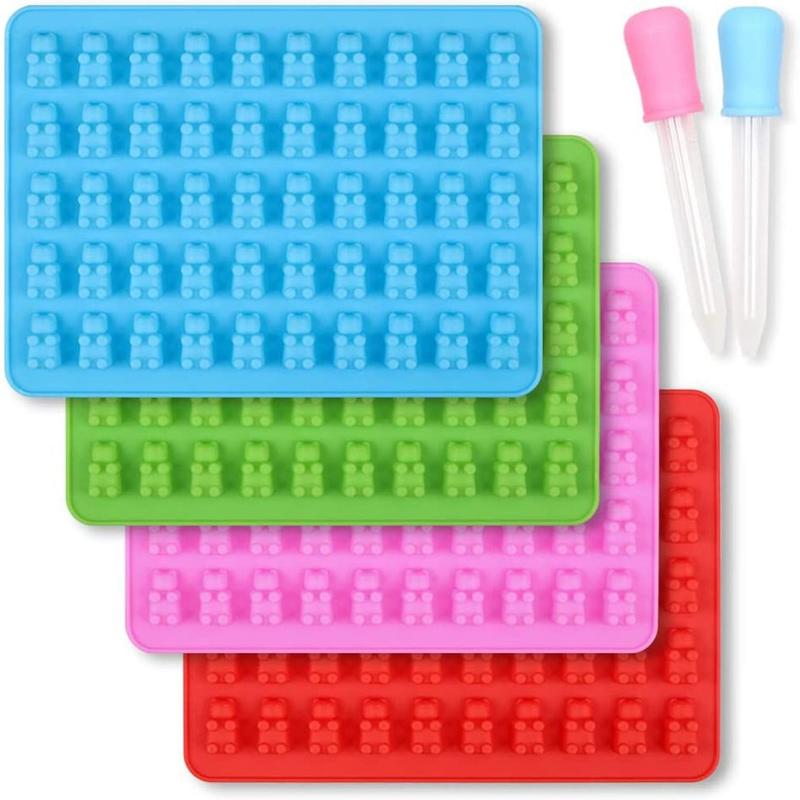 Rubber Bear Shapes Button 50 Holes 4 Color Bear Wear Food Grade
