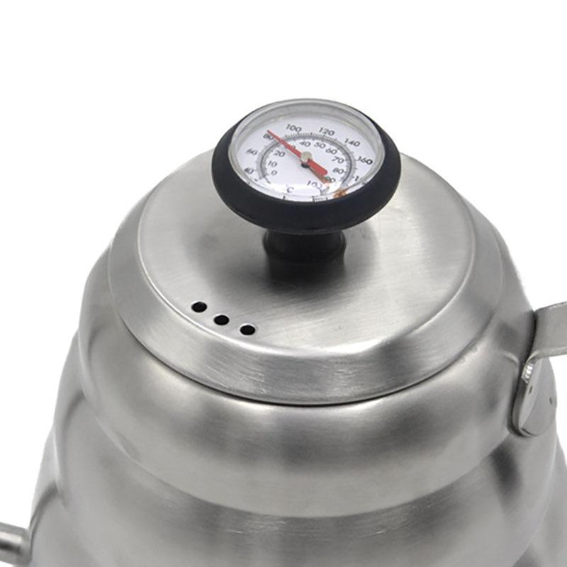 1L stainless steel coffee pot with thermometer
