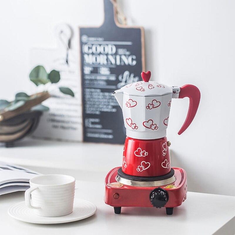 Red Safe Printed Coffee Machine Aluminum Alloy Wet Pot