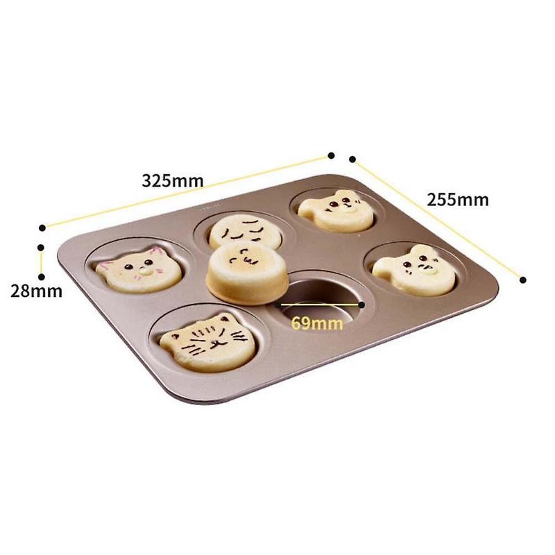 6 Slots New Cartoon Animal Cake Baking Pan