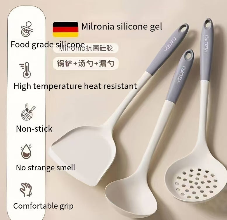 Silicone spatula for non-stick pans, special silicone spatula for high-temperature cooking, stir-fry, soup spoon, kitchen utensil set