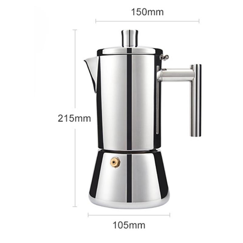 300ml Italian Style Coffee Maker Stainless Steel