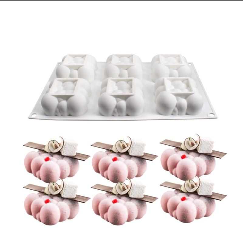 6 Holes Square Clouds Share Shape 3D Silicone Molds