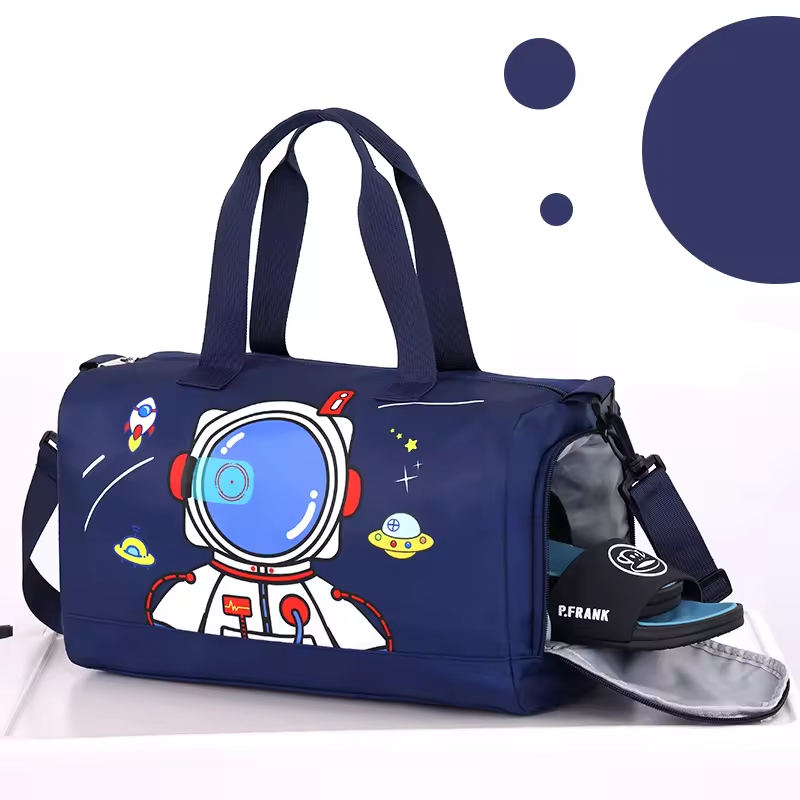 Kids Waterproof Swimming Backpack Colorful Cartoon Design Wet Dry Pockets Separate Shoe Storage Lightweight Beach Bag
