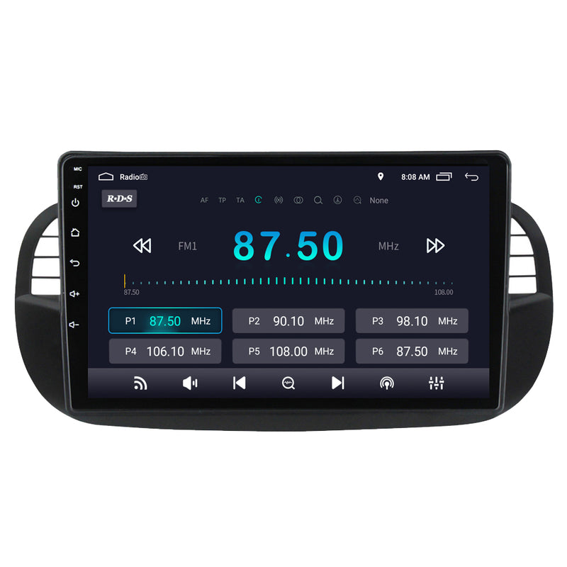 RoverOne Car Stereo Radio Bluetooth CarPlay GPS Navigation for Fiat 500 2007 - 2015