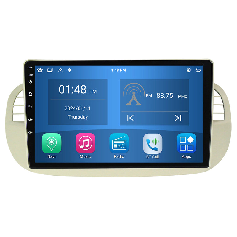 RoverOne Car Stereo Radio Bluetooth CarPlay GPS Navigation for Fiat 500 2007 - 2015