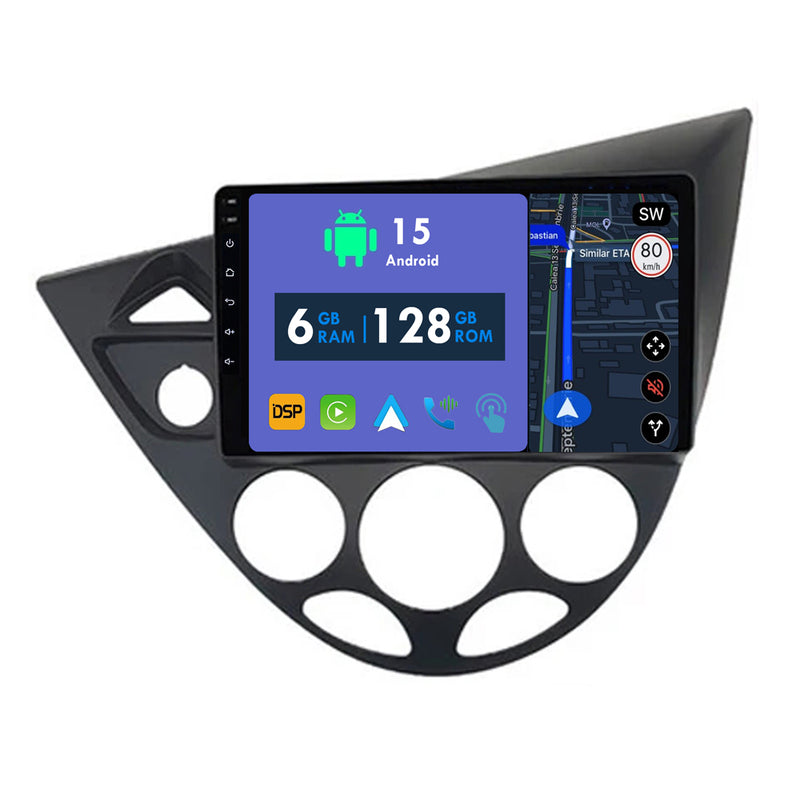 RoverOne Car Stereo Radio Bluetooth CarPlay GPS Navigation for Ford Fiesta 1995-2001 Focus MK1 1998-2004