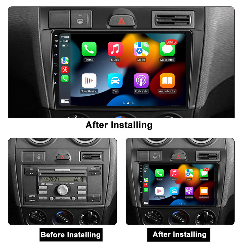 RoverOne Car Stereo Radio Bluetooth CarPlay GPS Navigation for Ford Fiesta Mk VI 5 Mk5 2002 - 2008