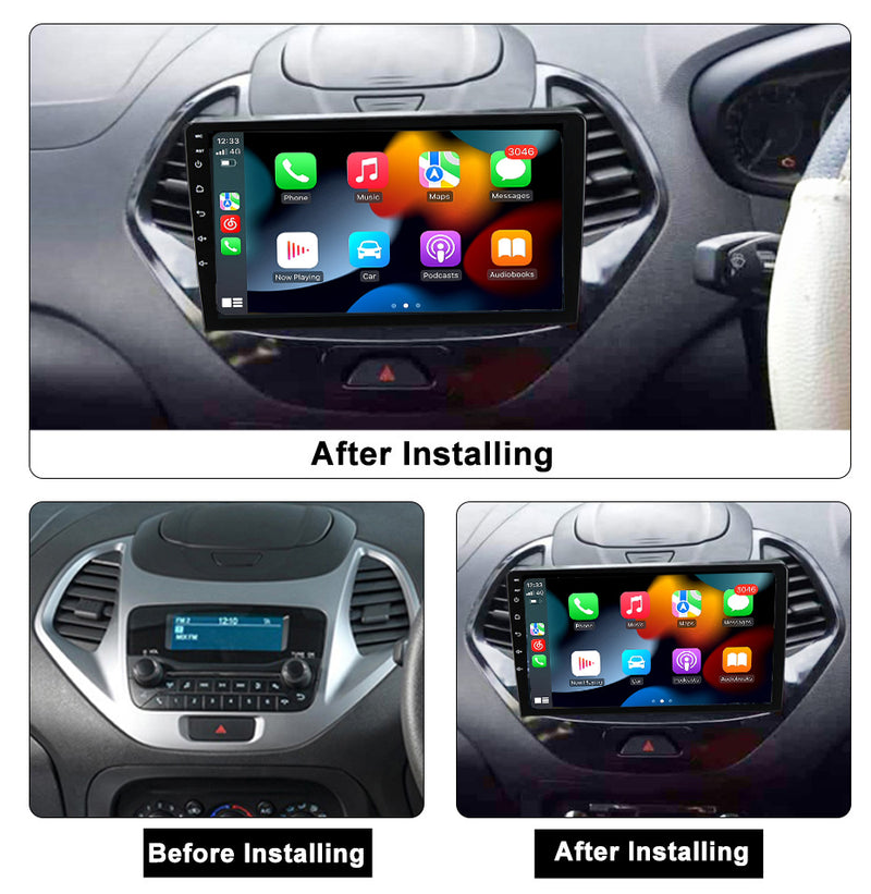 RoverOne Car Stereo Radio Bluetooth CarPlay GPS Navigation for Ford Figo 2015 - 2018