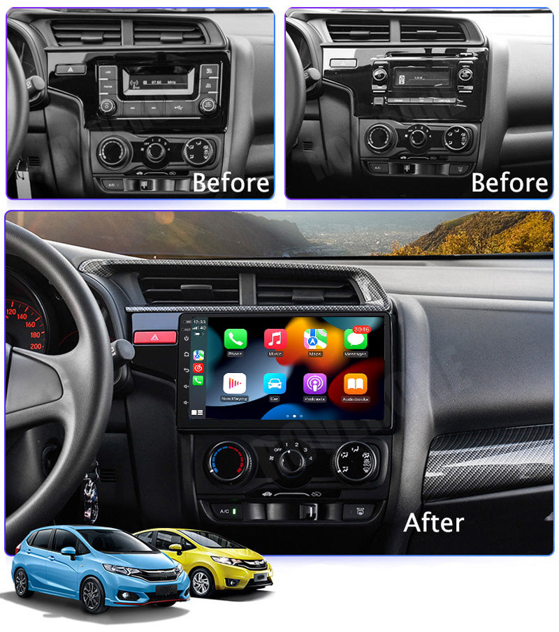RoverOne Car Stereo Radio Bluetooth CarPlay GPS Navigation for Honda Jazz 3 2015 - 2020 Fit 3 GP GK 2013 - 2020