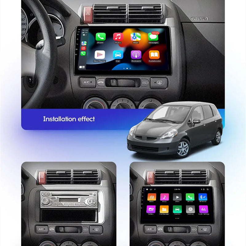 RoverOne Car Stereo Radio Bluetooth CarPlay GPS Navigation for Honda Jazz 1 GD 2001 - 2008 Fit 2001 - 2009