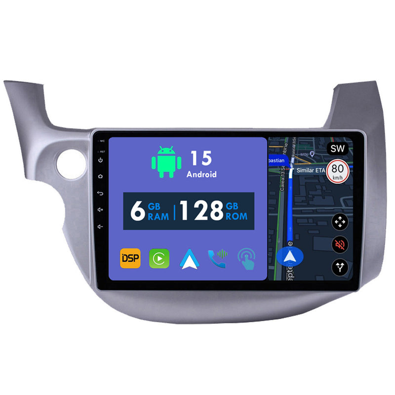 RoverOne Car Stereo Radio Bluetooth CarPlay GPS Navigation for Honda Jazz 2 GG 2008 - 2014 Fit 2 GE 2007 - 2014